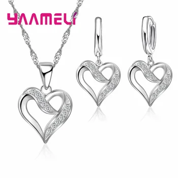 

Classic 925 Sterling Silver Jewelry Set With Round Zircon For Ladies Attending Cocktail Party Dress Charm Jewelry