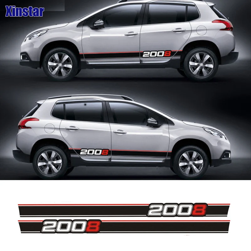 

2pcs car side sticker For Peugeot 2008 3008 208 308