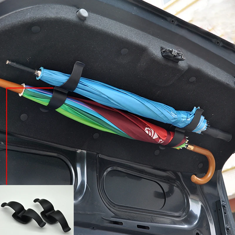 

Car Trunk Mounting Double Bracket Umbrella Holder Rack Clip Hook Multifunctional Auto Interior Fastener Organiser Universal Fit
