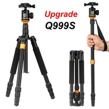 QZSD Q999S Ultra Compact and Lightweight Portable Aluminum Camera Tripod with Ball Head Monopod For Canon