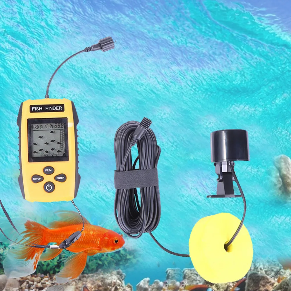 100 м 200 кГц портативный подводный гидролокатор рыболокатор детектор беспроводной гидролокатор подводная камера для рыбалки глубинная камера Датчик