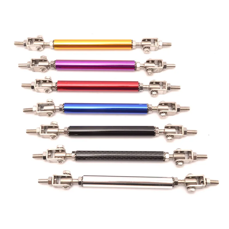 2 piezas de acero inoxidable fibra de carbono marco ajustable parachoques delantero varilla divisor puntal barra de apoyo Kit 75mm