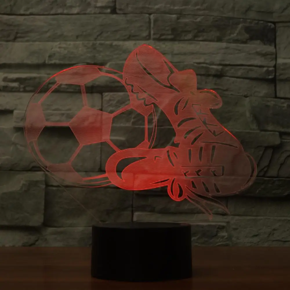 Футбольная обувь 3D LED ночник 7 цветов сменная светодиодная USB Сенсорная