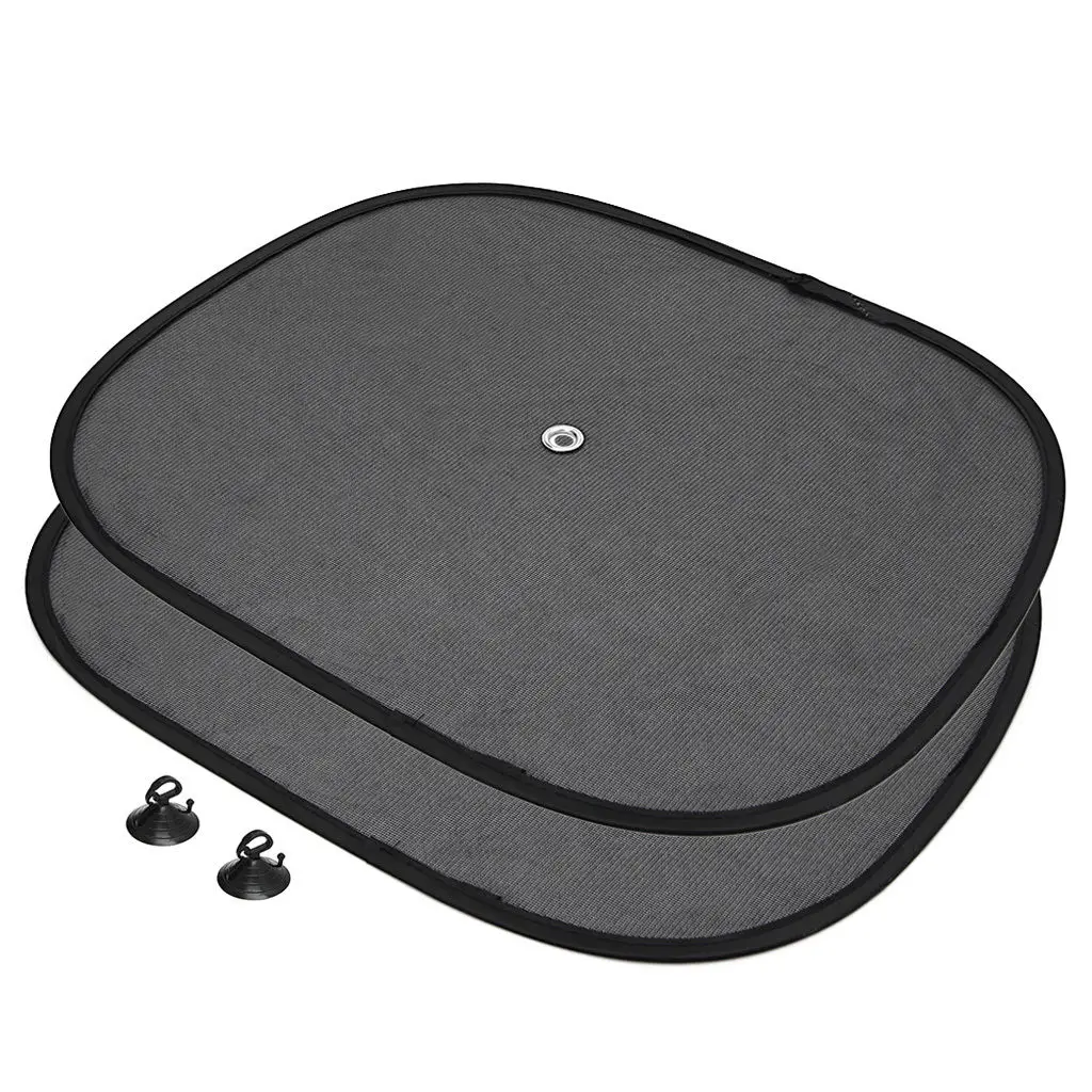 

2PCS NEW Car Window Sunshade Sun Shade Visor Side Mesh Cover Shield Sunscreen black