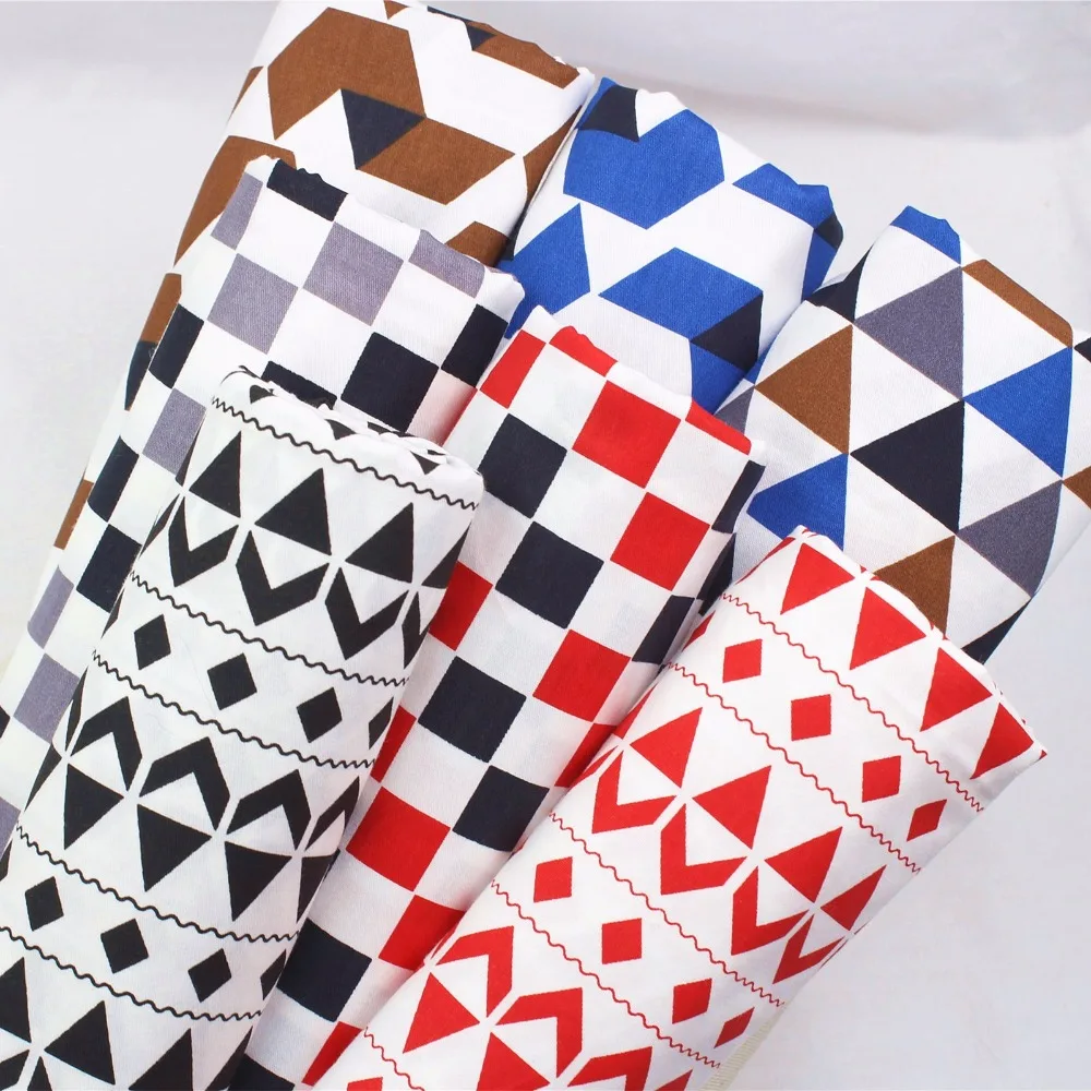 

16112810 ,width 1.6M Geometric patterns cotton fabric ,Clothing accessories diy handmade patchwork cloth home textile tablecloth