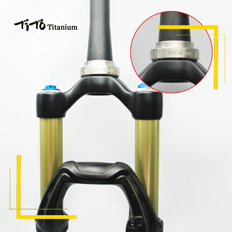 TiTo, гарнитура из титанового сплава, MTB, велосипедные части, для езды на велосипеде, 1-1/8, прямая головная трубка, конусная вилка 1,5, 1-1/8 и 1-1/2, гарнитура