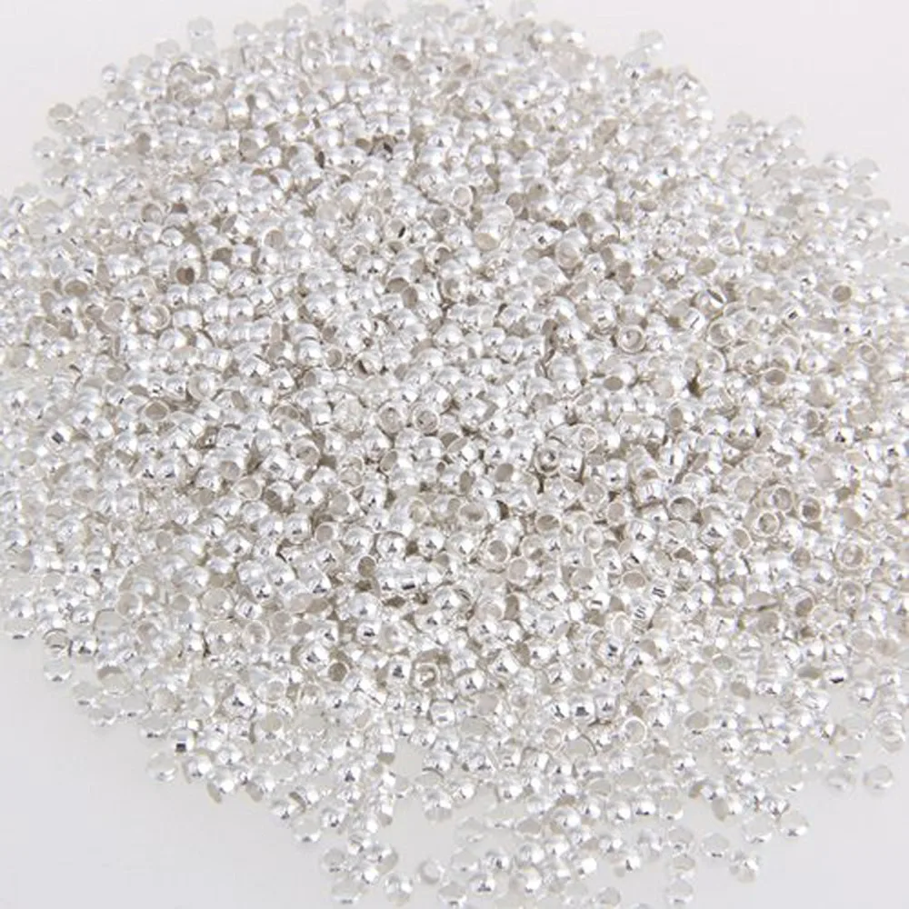 2500 Silver Plated Jewelry Findings Crimp End Beads 2mmbeads 2mmbeads