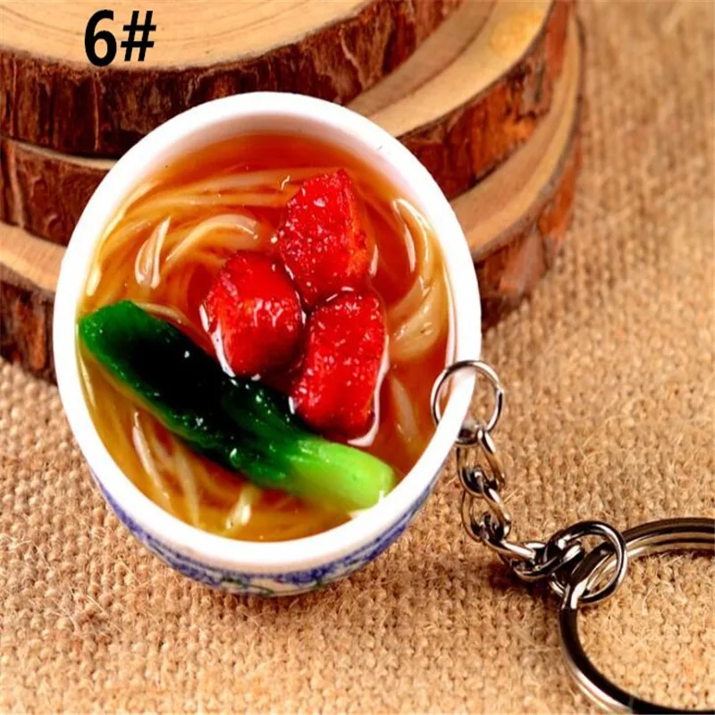 Брелок для ключей с имитацией еды, креативный брелок для ключей, китайский синий и белый фарфор, миска для еды, мини-сумка, подвеска B141