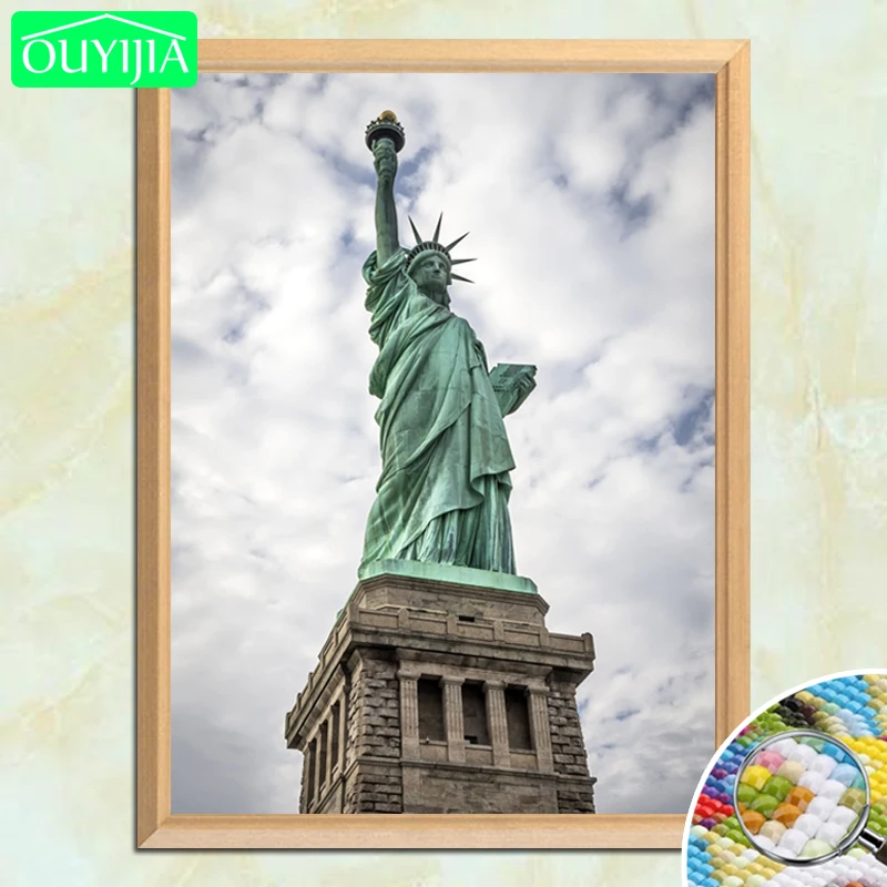 

World Famous Statue "Statue Of Liberty - USA" 5D DIY Diamond Painting Square Diamond Embroidery Rhinestones Mosaic Decor Picture