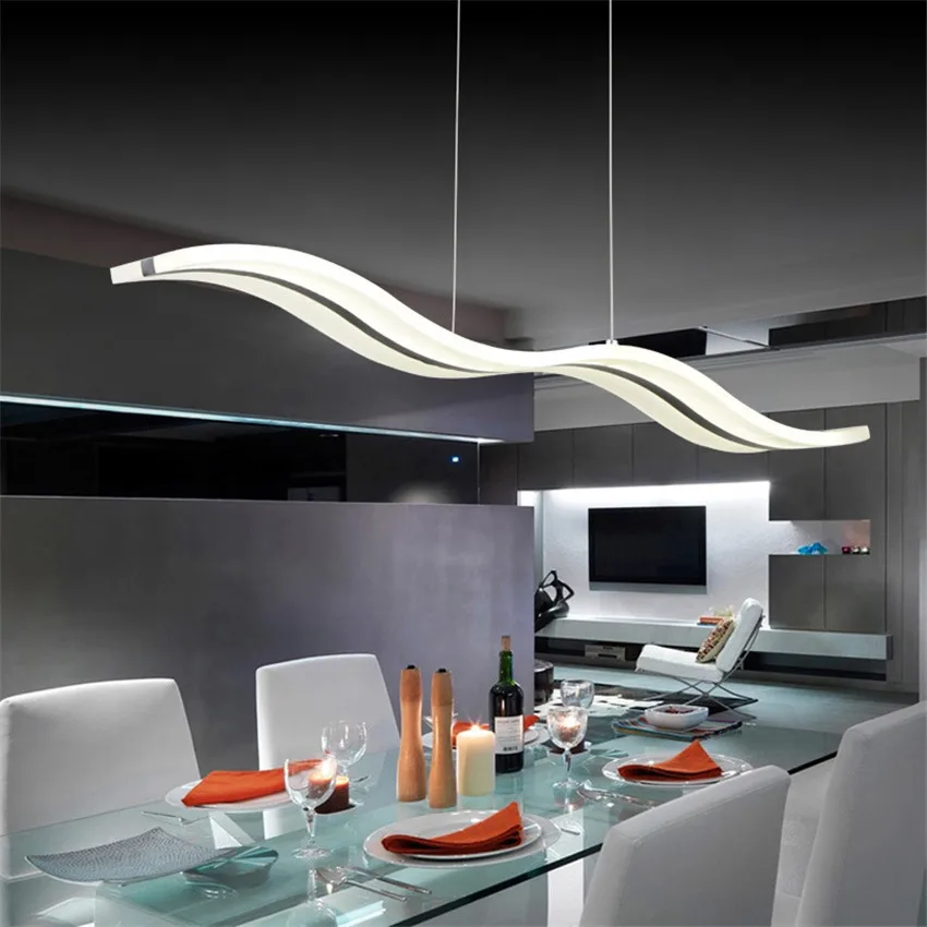 

38W Modern Led pendant Lights For home Living dining Room S-curve Acrylic lampbody hanging lamp restaurant cafe lighting fixture