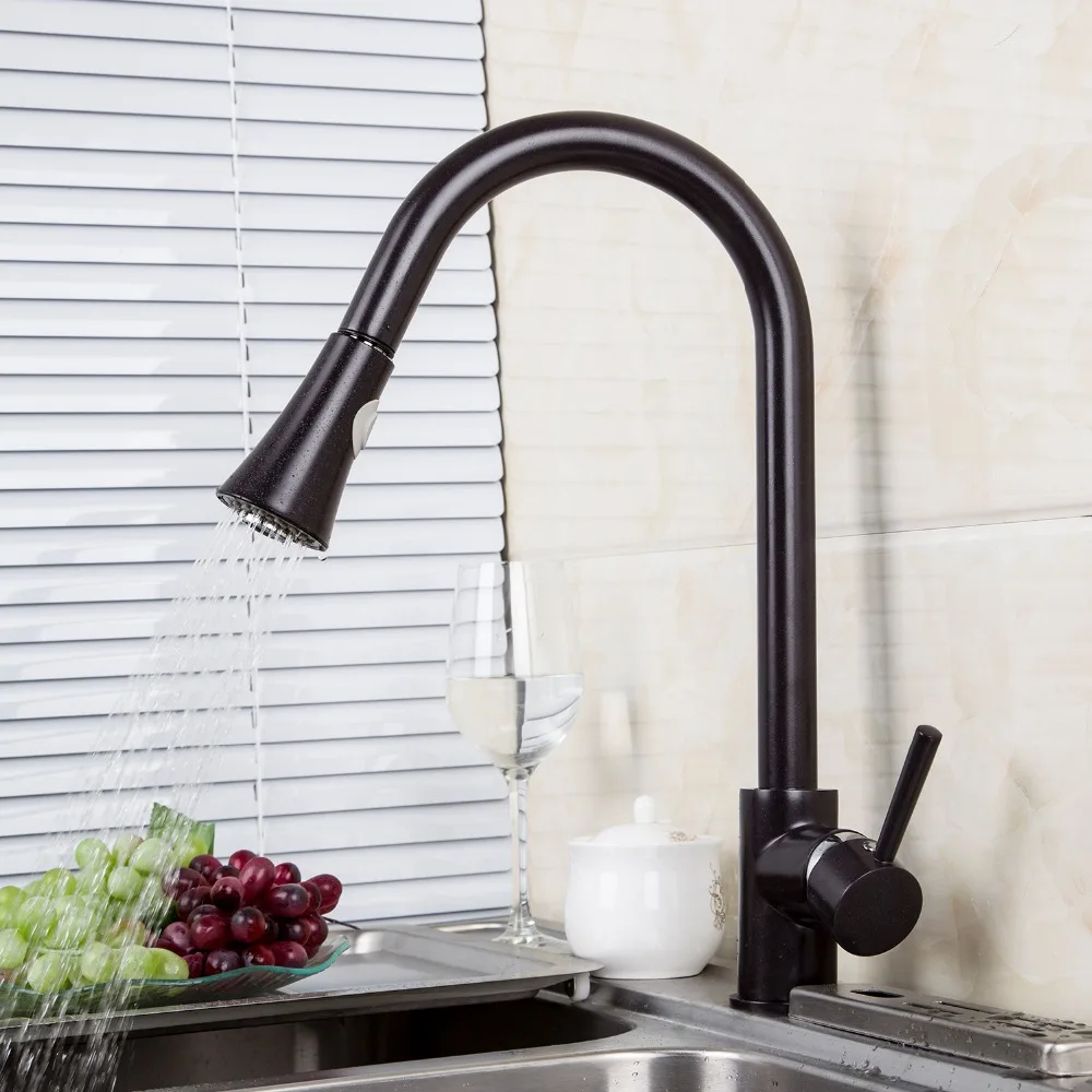 Kitchen Basin Faucet High Quality Pull Out Faucets Contemporary Chrome Ceramic Plate Spool Hot Cold Water Mixer Kitchen Faucet Kitchen Basin Faucet High Quality Pull Out Faucets Contemporary Chrome Ceramic Plate Spool Hot Cold Water Mixer Kitchen Faucet