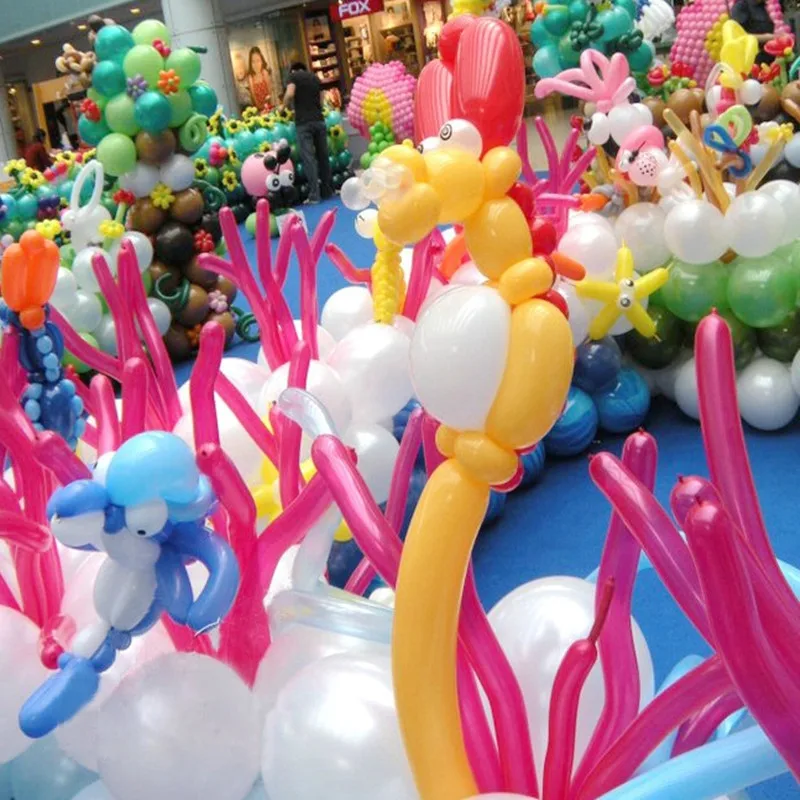 Новинка 100 шт./лот длинные полосы латексный шар надувной волшебный воздушный шар День Рождения украшения шары DIY моделирование шарики в ассортименте