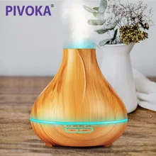 PIVOKA 400 мл ароматический увлажнитель воздуха диффузор эфирного масла, ультразвуковая синхронизация, 7 видов светодиодный деревянный зерна для домашнего офиса