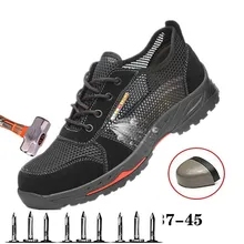 New Breathable Safety Shoe Lightweight Men's Shoes Anti-Puncture And Puncture Work Single Sandals Mesh Sports Shoes 37-45 arm artery puncture and intramuscular injection training model injection puncture bix hs5 w137