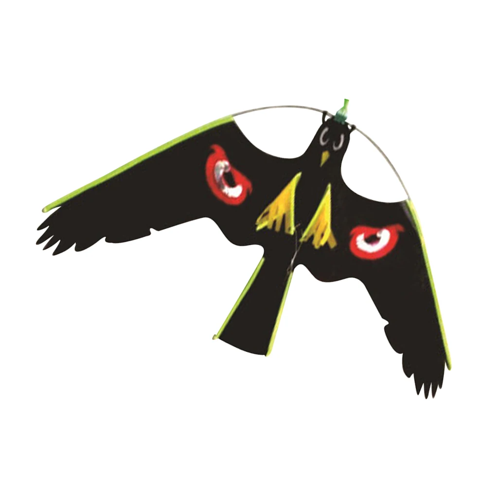 2x #3 Large Hawk Kite Scarecrow Decoy Bird Scarer Deterrent Protect Farmers Crops Outdoor Kids Toys Black Kites Windsock