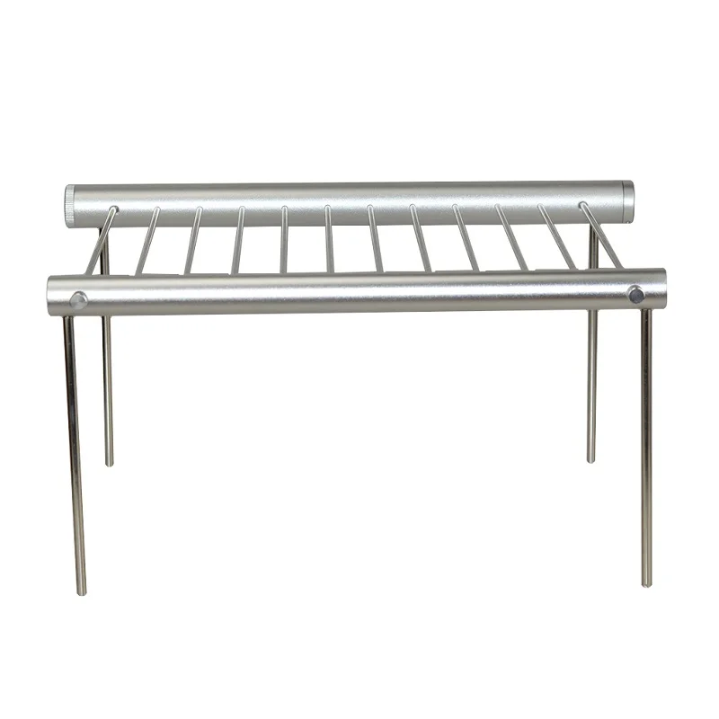 Online 1 Pza de acero inoxidable plegable Parrilla de barbacoa de Camping portátil Mini barbacoa parrilla Rack accesorios de barbacoa para uso en el hogar y al aire libre