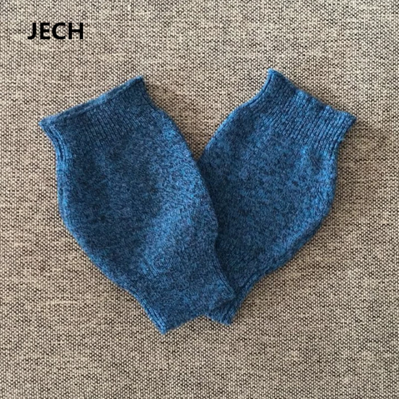 Зимние трикотажные однотонные варежки JECH мужские и женские шерстяные перчатки