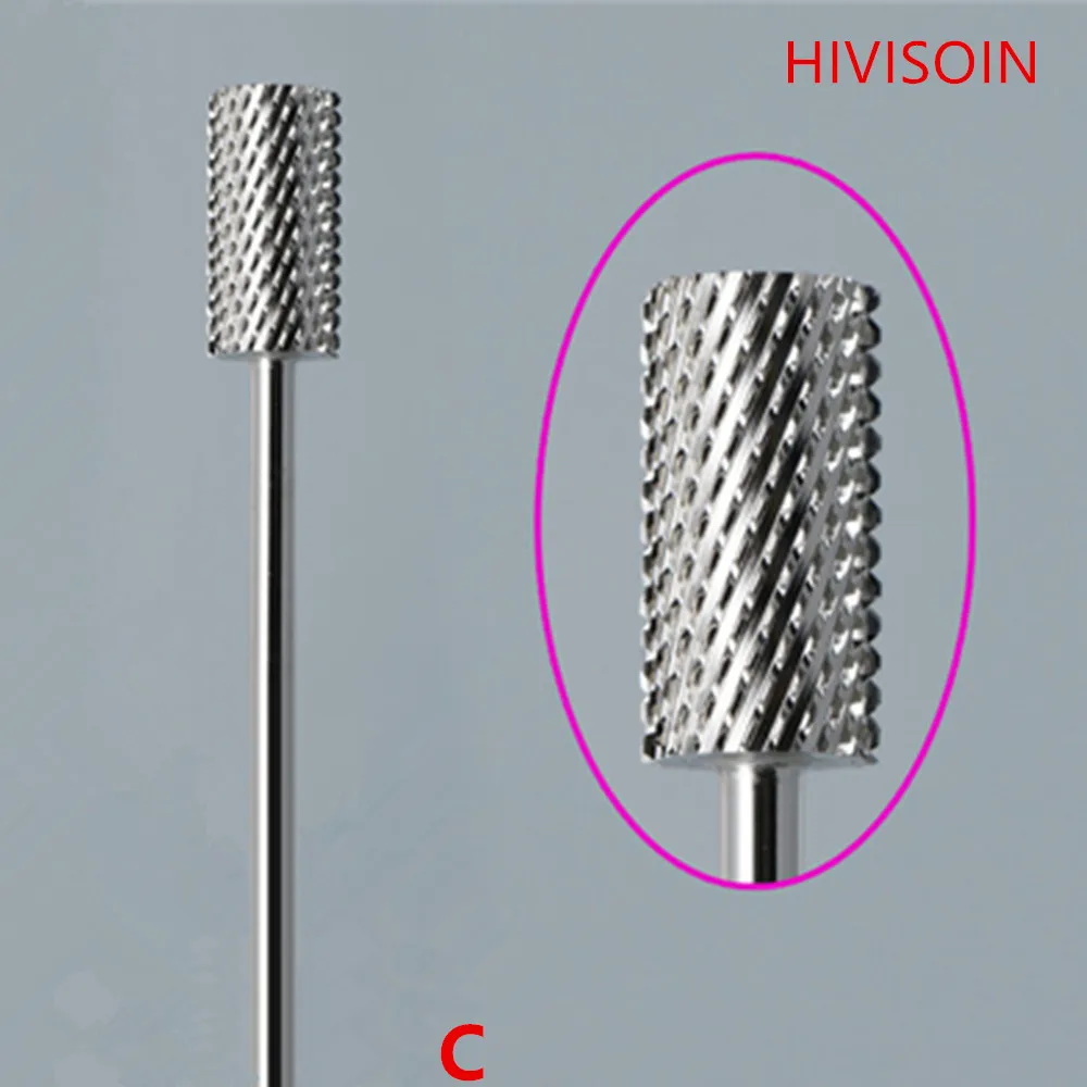 Большая цилиндрическая фреза-серебро-HIVISOIN-карбид ногтей сверло