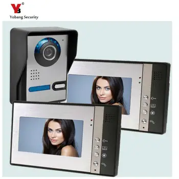 

Yobang Security 7 " Color Screen Video Door Phone Intercom System + 1 Waterproof Door Camera + 2 Monitor