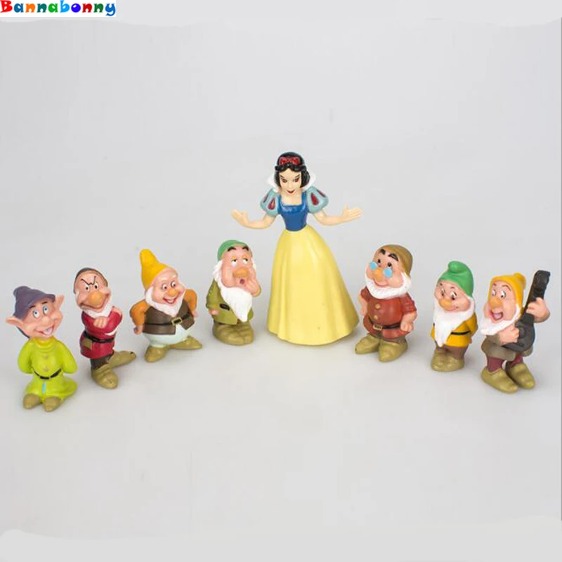 

8 pcs/set Princess Snow White and the Seven Dwarfs Figure Toy 5-9CM Mini Model Doll for Kids