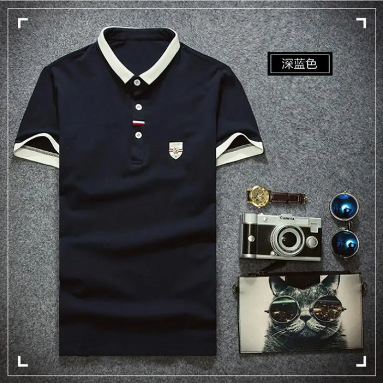 

2019 New Arrival PL25452 Cotton Men Polos Shirt Tops Fashion Brand Plus Size Short Sleeve White Polo Shirt Homme Camisa