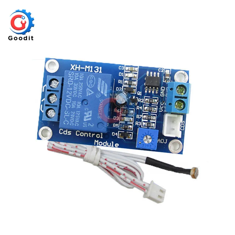 XH-M131 DC 5V/DC 12V 10A Relay Module Light Control Switch Photoresistor Detective Sensor Relay Board Brightness Control Module