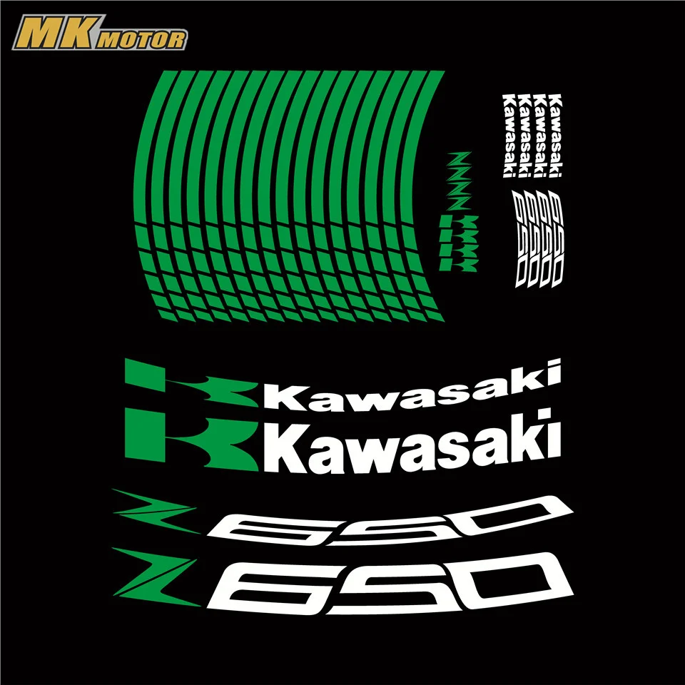 

Motorcycle Z650 rim decals CUSTOM INNER RIM DECALS WHEEL Reflective STICKERS STRIPES FIT KAWASAKI Z 650 Z 900 Z 1000
