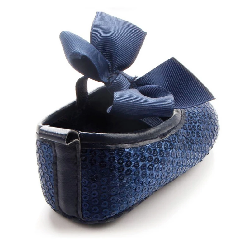 Cute Baby Girls Bow Leather Frist Walkers Shoes Soft Soled Non-slip Footwear Crib Soft Bottom Anti-slip Bow Shoes