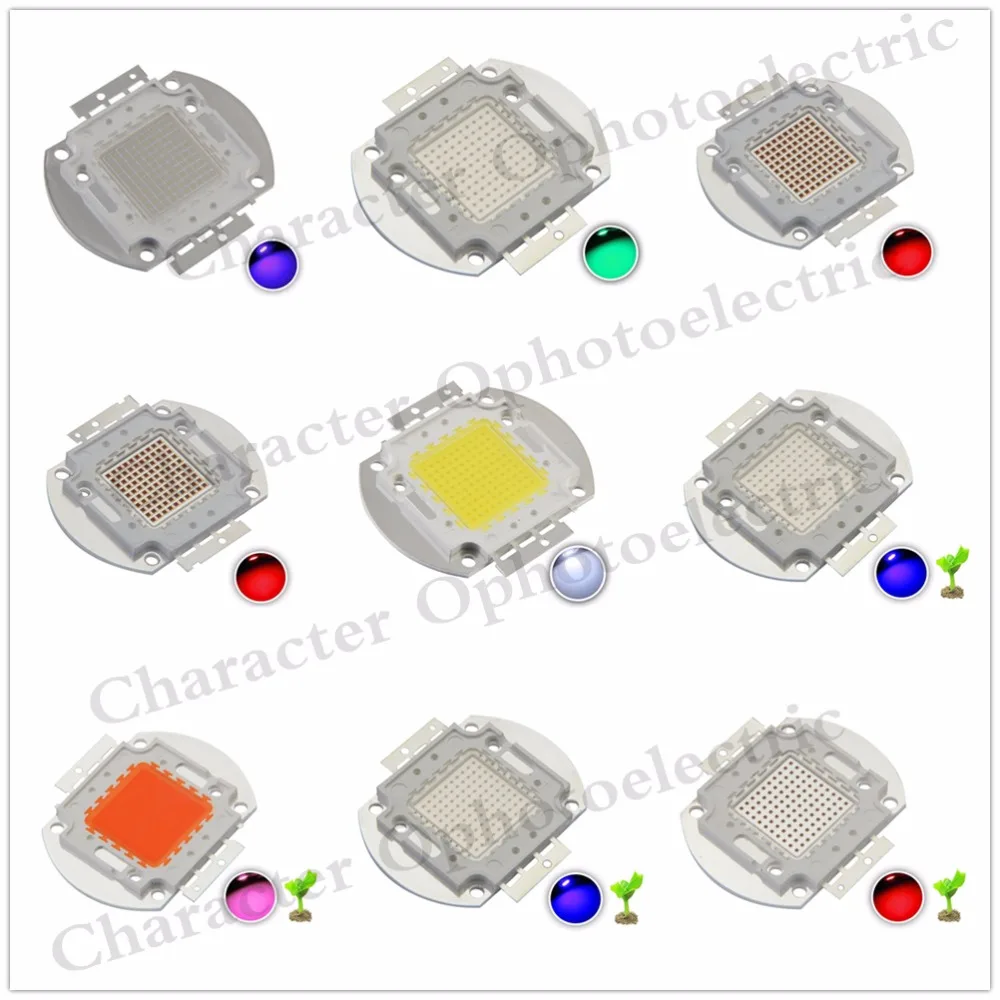 

5PCS High Power LED Chip 100W Natural Cool Warm White Red Blue Green UV RGB IR Full Spectrum 660nm 445nm for Floodlight