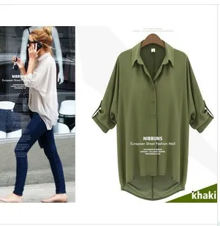 

The new 3 colors women chiffon loose long-sleeved shirt joker female coat lapels cardigan LJA035
