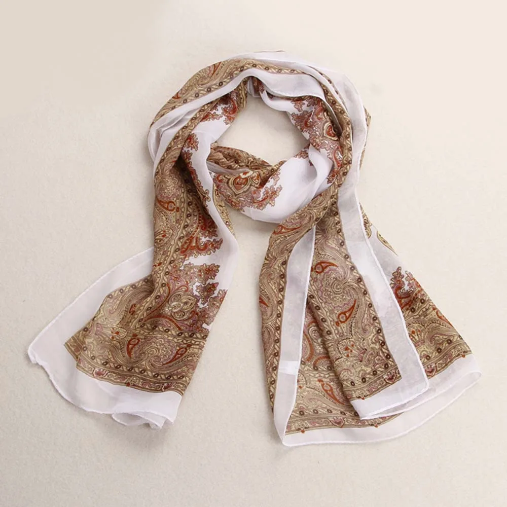 Новинка 2017 женские шифоновые шарфы осень зима шарф в стиле ретро с цветочным