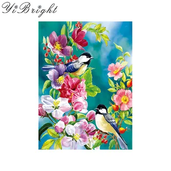 

5D Diamond Embroidered Flowers Rhinestone Full Square Diamond Painting Birds Diamond Mosaic Cross Stitch Needlework Home Decor