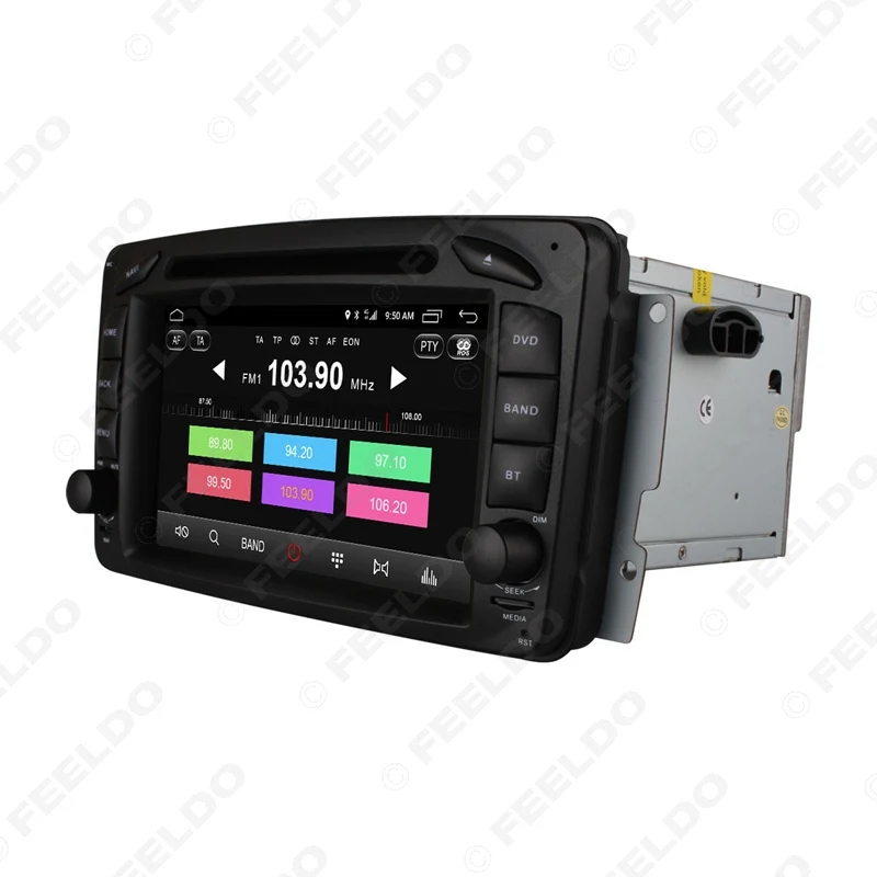 Top FEELDO 7" Android 6.0 (64bit) DDR3 2G/16G/4G Car DVD GPS Radio Head Unit For Mercedes Benz Vaneo/Viano/Vito/C-Class W203 #2782 3
