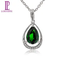 LP алмаз-ювелирные изделия драгоценный камень Твердые 18 К 750 белое золото натуральный 1.46ct хром Подвеска из диопсида модные ювелирные изделия с камнями для подарка