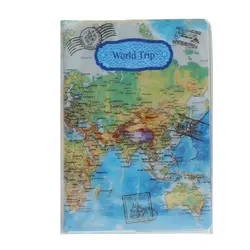 Унисекс Водонепроницаемая модная Обложка для паспорта из ПВХ Карта мира Дорожный Чехол для паспорта держатель документов папка сумка