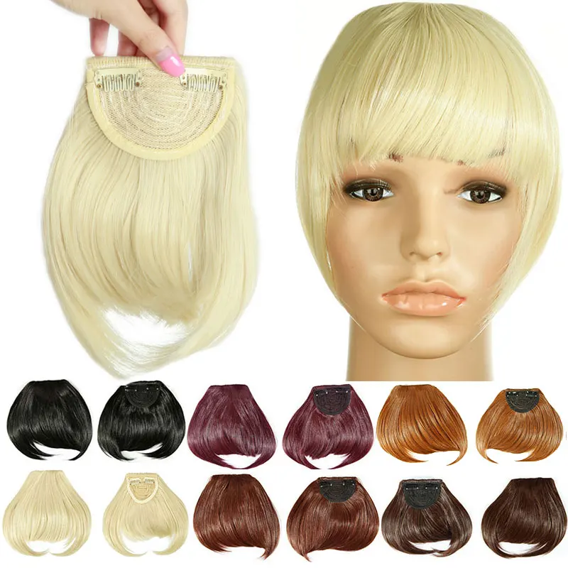 Buy SNOILITE 8" Black Brown Blonde Fake Fringe Clip In