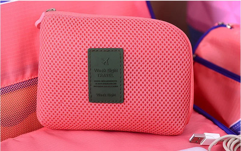 

2017 New Women Make Up Bags Lady Cosmetic Organizer Storage Travel Digital Cable Pouch