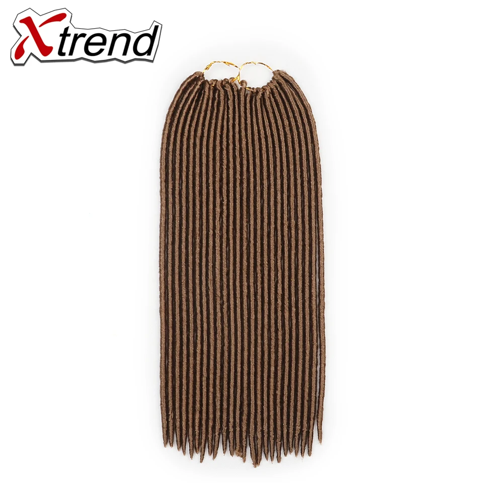 Xtrend 18 дюймов 24 корни синтетический искусственный Locs вязаный крючком кос волос для женщин черный бордовый высокое температура волокно