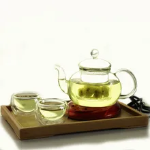 O. RoseLif 1* термостойкий стеклянный горшок+ 2* двухслойные чашки+ 1* чайный поднос