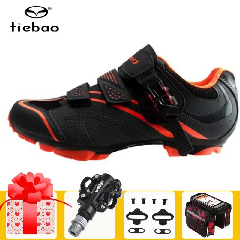 

Tiebao Cycling Shoes add SPD pedal set sapatilha ciclismo mtb chaussure vtt Mountain Bike Men sneakers Bicycle Self-locking