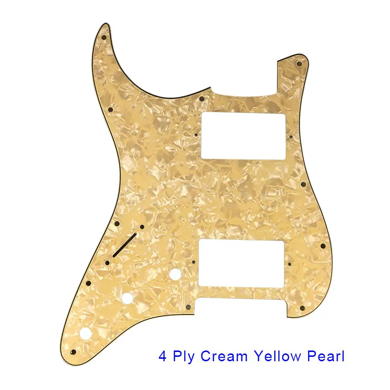 Pleroo аксессуары для гитары pickguards 11 отверстий для левшей США/Мексика стандарт ST HH гитара Stratocaster с PAF Humbucker - Цвет: 4 ply cream pearl