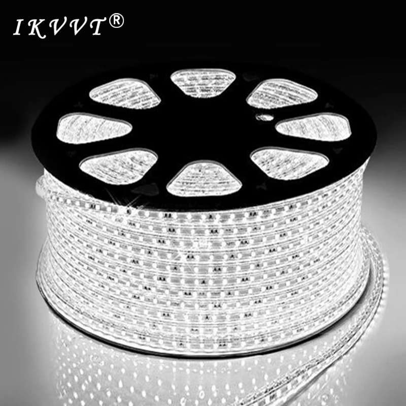 

DHL shipping 100 meters / 220V LED lights with 2835 120Leds / M IP67 waterproof light string ribbon brighter than 3528 5630