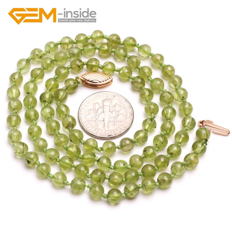 

4mm Round Natural Peridot Stone Necklace Birthstone August Lucky Stone Gemini Women Girl Fashion Christmas Birthday Gifts HOT!