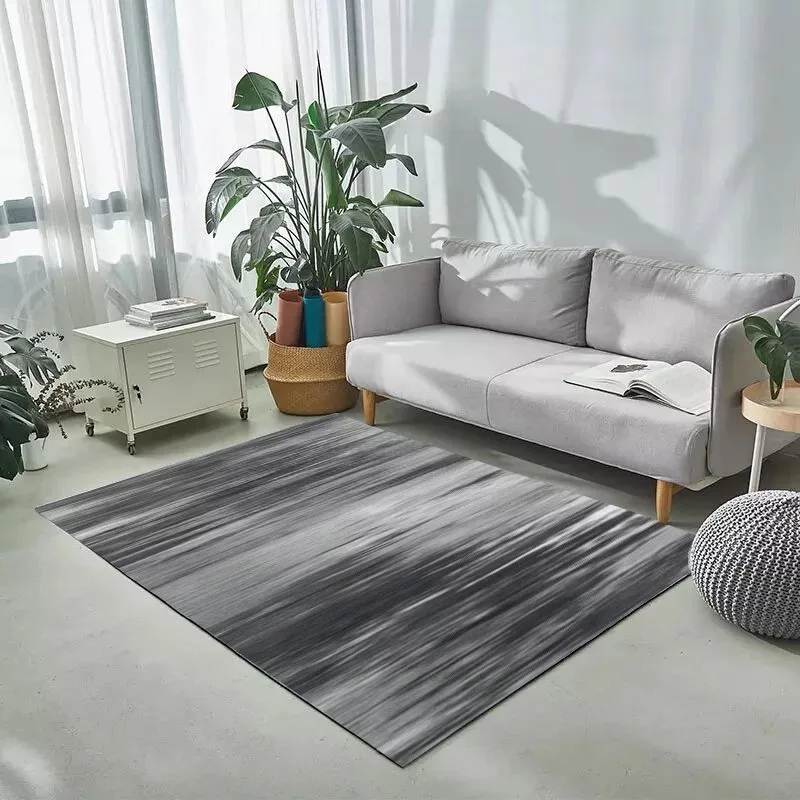 Kaufen Haushalt Grau Und Weiß Teppich Große Teppiche Und Teppiche für Home Wohnzimmer Nordic Gestreiften Geometrische Moderne Teppiche alfombras Verkauf