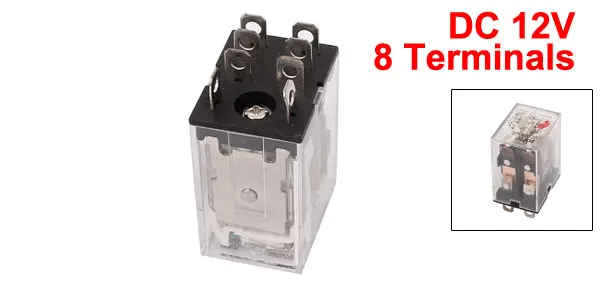 JQX-13F DC 12V Coil Green LED Power Electromagnetic Relay 8 Terminals Relay