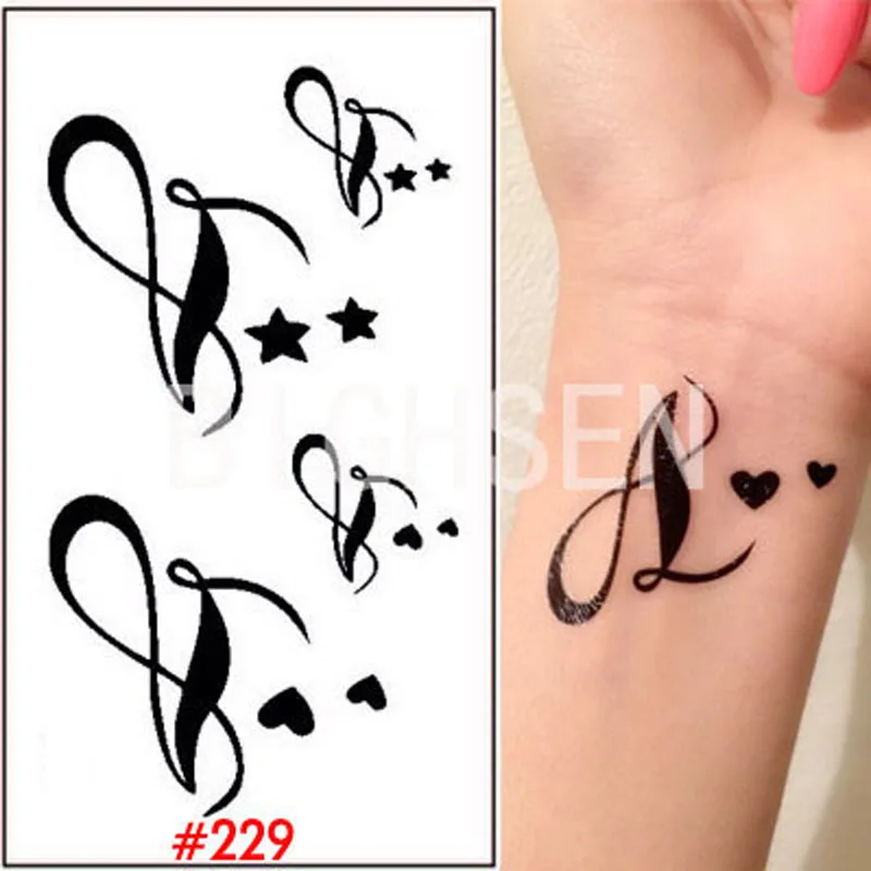 1 Sheet New Long Lasting Heart Design Temporary Tattoo Body Art