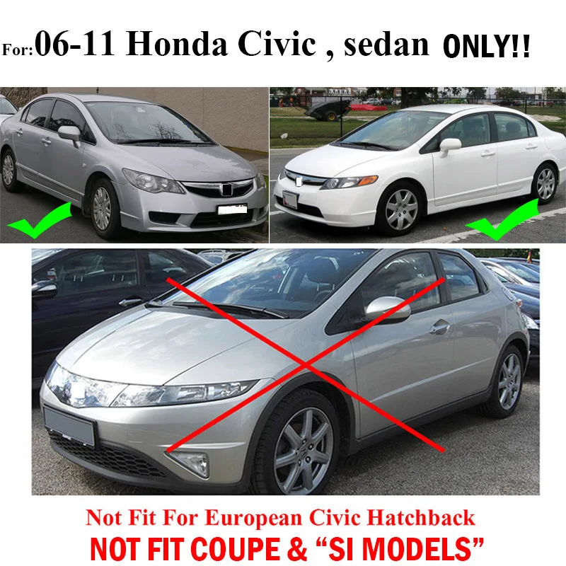 Комплект литой Брызговики для Honda Civic 2006-2011 брызговики спереди и сзади брызговик крыло брызговиков 2007 2008 2009 2010