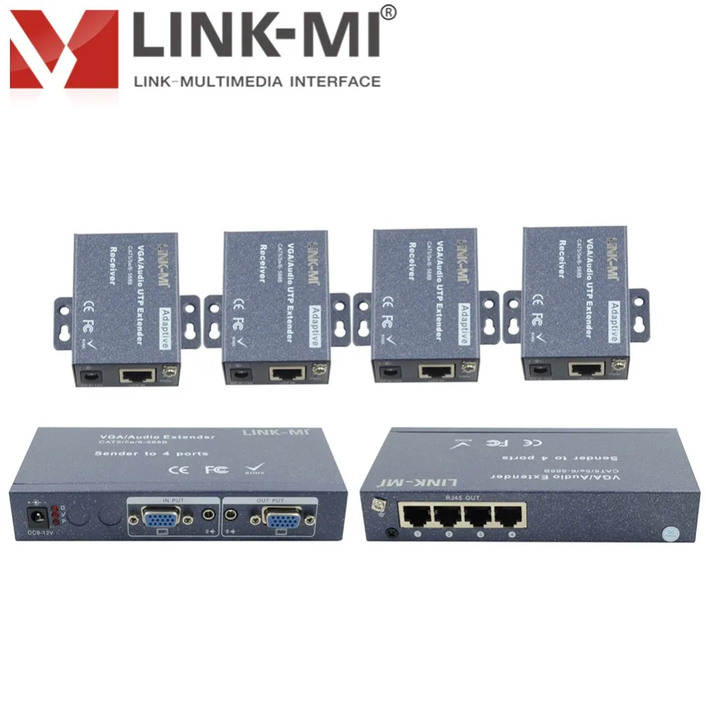 LINK-MI 104T VGA расширитель разветвитель 4-канальный с четырьмя приемниками передачи