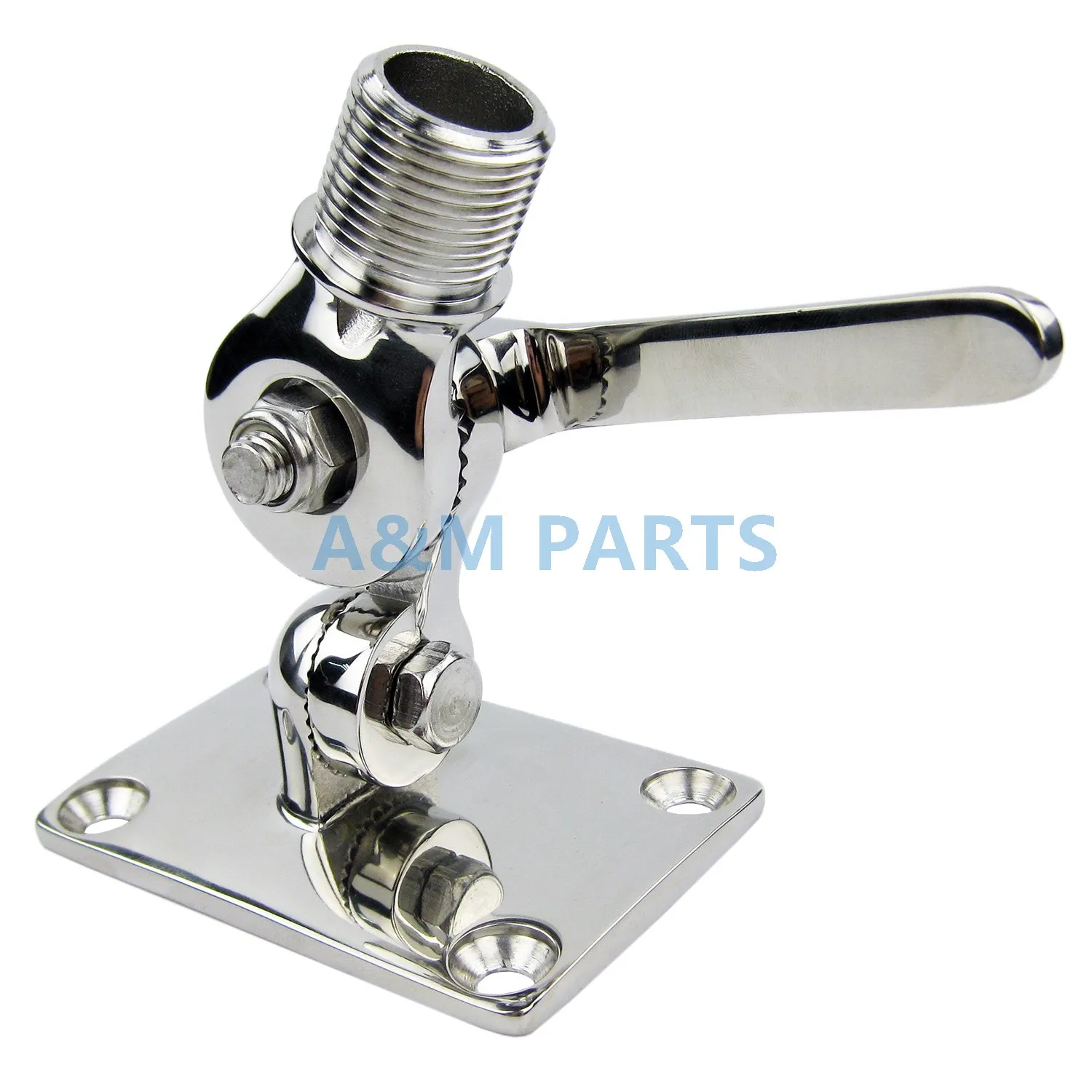 Stainless Steel Marine VHF Antenna Mount Dual Axis Adjustable Base