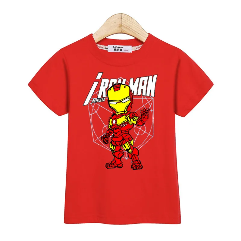 

Lolocee boys clothes short sleeve print tops iron man kids t-shirt summer shirt leisure full cotton baby boy tee kid costums